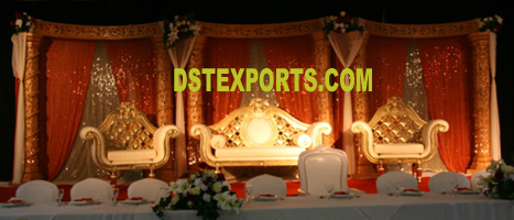 LATEST WEDDING GOLDEN CARVED STAGE