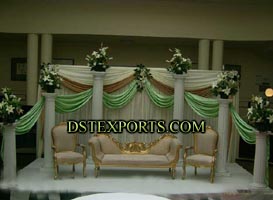 ASIAN WEDDING STAGE WITH GOLDEN CARVED FURNITURES