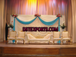 LATEST WEDDING STGAE WITH GOLDEN FURNITURE