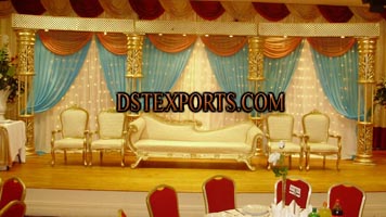 ASIAN WEDDING GOLDEN STAGE SET
