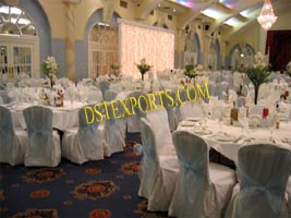 WEDDING WHITE CHAIR COVERS  WITH SASHAS