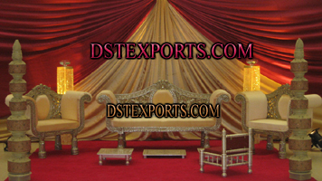 ASIAN WEDDING GOLDEN CARVED FURNITURE STAGE