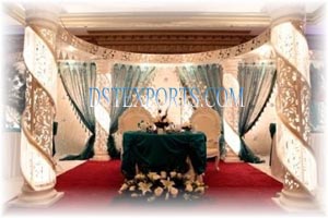 WEDDING CARVED CRYSTAL PILLARS STAGE