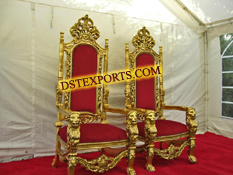 SHADI STAGE GOLDEN CHAIRS SET