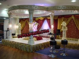 NEW INDIAN WEDDING FIBER CRYSTAL MANDAP