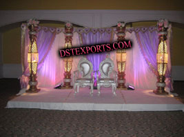 ASIAN WEDDING BOTTLE PILLARS STAGE