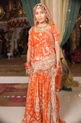 INDIAN WEDDING ORANGE COLOUR LEHENGA