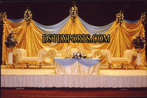 WEDDING NEW GOLDEN CARVED SOFA SET