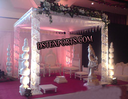 ASIAN WEDDING SILVER CRYSTAL MANDAP