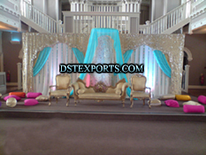 WEDDING CARVED SOFA SET WITH STYLISH  BACKDROP