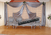 ASIAN WEDDING SILVER FURNITURE SET