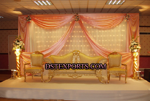 LATEST ASIAN WEDDING GOLD LOVE SOFA