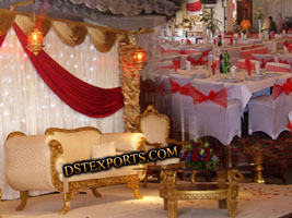 NEW WEDDING STAGE GOLDENSOFA SET