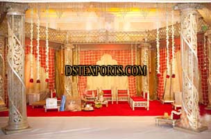 WEDDING CRYSTAL FIBER PILLARS STAGE