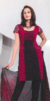 NEW STYLISH BLACK AND RED PAJAMI SUIT