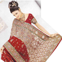 INDIAN WEDDING BRIDAL MAROON SAREE