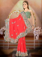 INDIAN WEDDING HEAVY BORDER SAREE