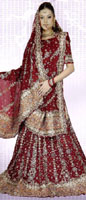 NEW INDIAN WEDDING MAROON HEAVY BRIDAL LEHENGA