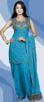 NEW INDIAN WEDDING BLUE SALWAR KAMEEZ