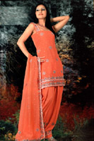 INDIAN WEDDING ORANGE PUNJABI SUIT