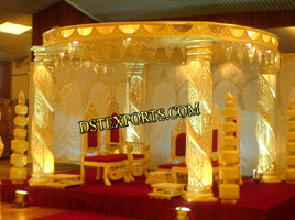 NEW WEDDING GOLDEN CARVED CRYSTAL MANDAP