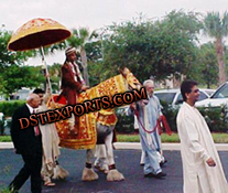 WEDDING HORSE COSTUME WITH UMBRELLA