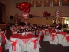 WEDDING WHITE CHAIR COVER WITH RED SASHAS