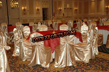 WEDDING GOLDEN CHAIR COVER WITH TIE BACK