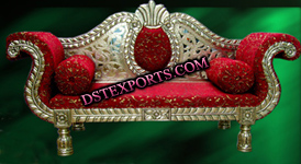 ASIAN WEDDING SILVER METAL LOVE SEATER