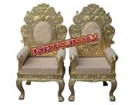 WEDDING CARVED GOLDEN  METAL  CHAIRS