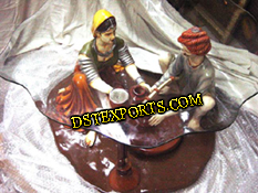 FIBER RAJASTHANI STATUES &CENTER TABLE