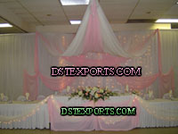 WEDDING STAGE PINK WHITE BACKDROP