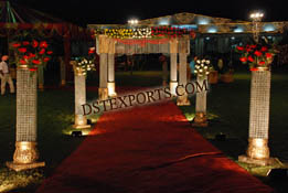 INDIAN WEDDING CRYSTAL AISLEWAY PILLARS