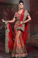 WEDDING RED EMBROIDERY LEHENGA