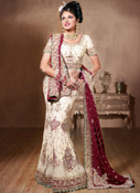 BRIDEL WHITE HEAVY LEHENGA