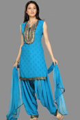 BLUE PATIALA SALWAR SUIT