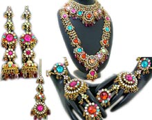 INDIAN WEDDING COLOURFUL BRIDAL JEWELLERY