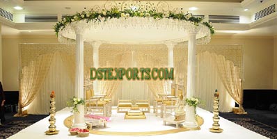 LATEST WHITE WEDDING  ROMAN MANDAP