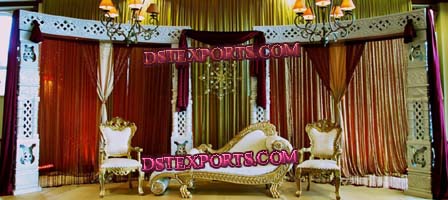 ASIAN WEDDING GOLD FURNITURE STAGE