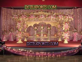 WEDDING DECORATED PINK STAGE SET