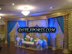 NEW WEDDING LIGHTED GOLD PILLARS STAGE