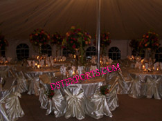 WEDDING SILVER CHAIR COVERS WITH TIE BACK