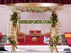 WEDDING NEW GOLDEN CARVED MANDAP