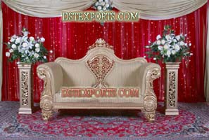 MUSLIM WEDDING GOLDEN CARVED LOVE SEATER