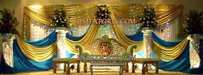 MUSLIM WEDDING GOLD LIGHTED STAGE