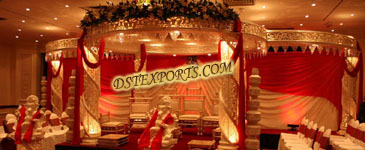 NEW WEDDING GOLD FIBER CRYSTAL MANDAP