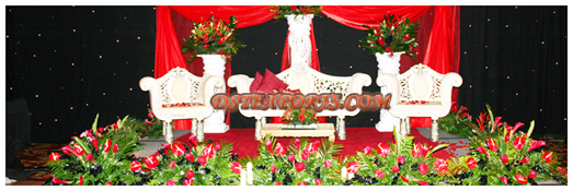 WEDDING WHITE CARVED SOFA SET