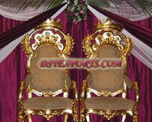 WEDDING DULHA DULHAN GOLD CHAIRS