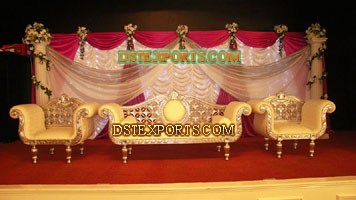 ASIAN WEDDING LIGHTED GOLD FURNITURE STAGE