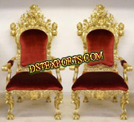 WEDDING GOLD CARVED CHAIRS SET